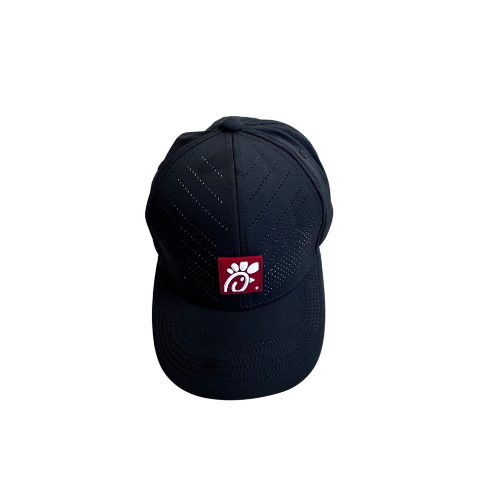 Oobe Chick-fil-A Performance Snapback Hat OS Black Perforated Logo Mens Cap
